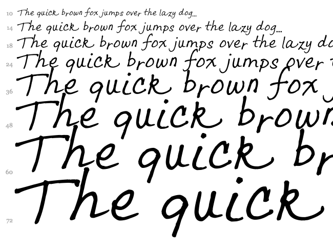 Lara's Letters font waterfall